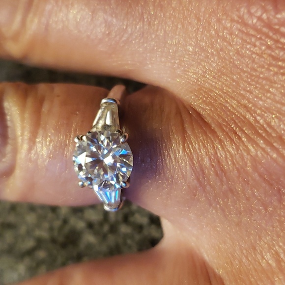 Ladylike Jewelry - Authentic Moissanite Ring 2.00carat White Gold over Sterling Silver Certified